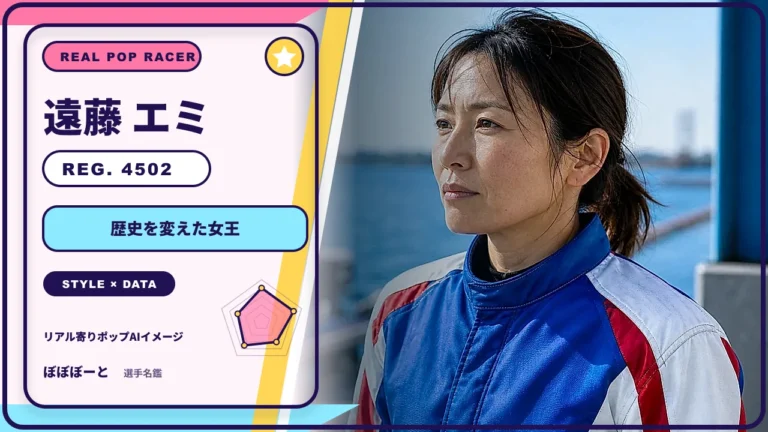 遠藤 エミ選手の特徴をテーマにしたリアル寄りポップAI編集イメージとレーダーチャート 登録番号4502