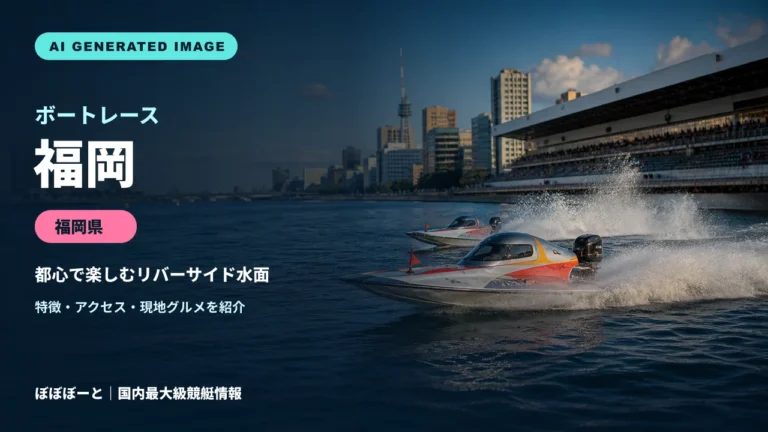 ボートレース福岡の特徴をテーマに制作したフォトリアル調AI生成イメージ